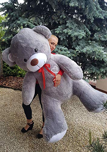Odolplusz Teddy | Größe XXXL | 190cm | Farbe Grau-Weiss | Allergiker geeignet | Teddybär Kuscheltier Stofftier Plüschbär… – Bild 7