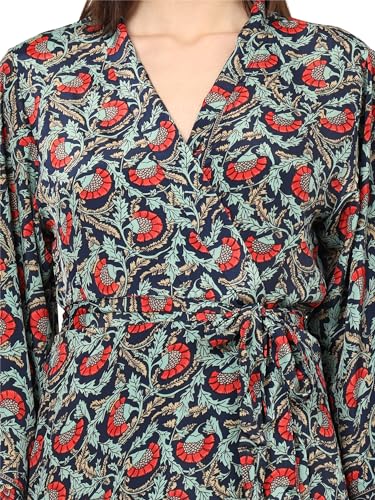 Image of KE KANHA EXPORTS Shrug for Women|Beach Coverup|Boho Beach Wear Dress for Women|Border Print Viscose Cover Up for Travel Holiday Resort Wear|Multicolor|Easily fits S-M-L|Bust 30 to 42 Inches