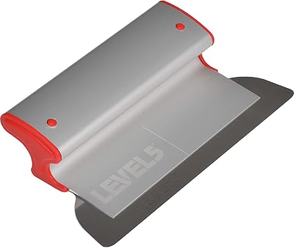 LEVEL5 10" Skimming Blade | Smoothing/Knockdown Knife | Extruded Aluminum & European Stainless Construction | High Impact End Cap | Seatlock Drywall Ziplock Wallboard Plasterboard | 4-910 10"