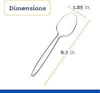 Vista 3 de Plasticpro Cucharas de té desechables de plástico transparente, pesadas, 100
