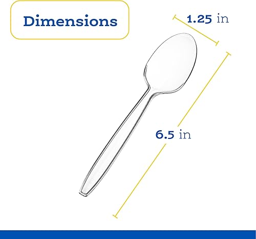 Miniatura 3 de Plasticpro Cucharas de té desechables de plástico transparente, pesadas, 100 unidades