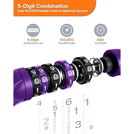 Sportneer Bike Lock: 5 Digit Combination High Security Anti Theft Bike Chain Lock - 3.2/3.6/4ft Heavy Duty Resettable Keyless Bicycle Lock for Bike, Motorcycle, Scooter, Door - 6mm Thick Purple
