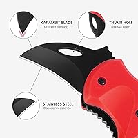 Vista 2 de Navaja plegable genial con caja de corte, pequeña navaja de bolsillo para hombres con hoja afilada de 1.34 pulgadas, navajas EDC herramienta