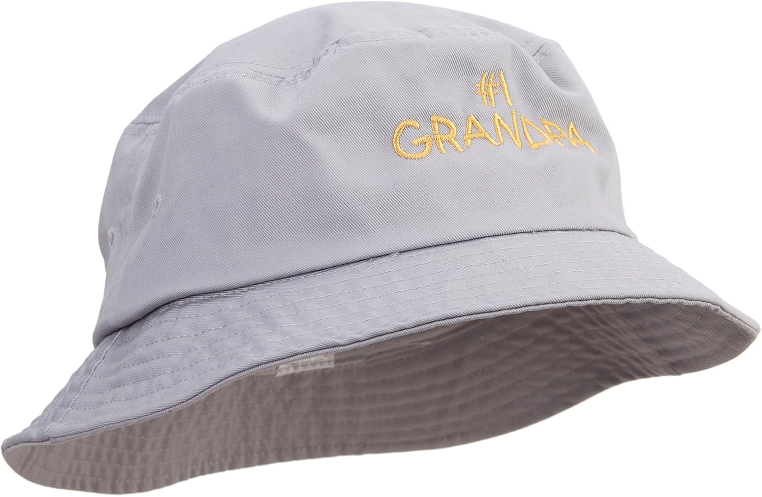 Number 1 Grandpa Design Embroidered Big Size Cotton Blend Twill Bucket Hat