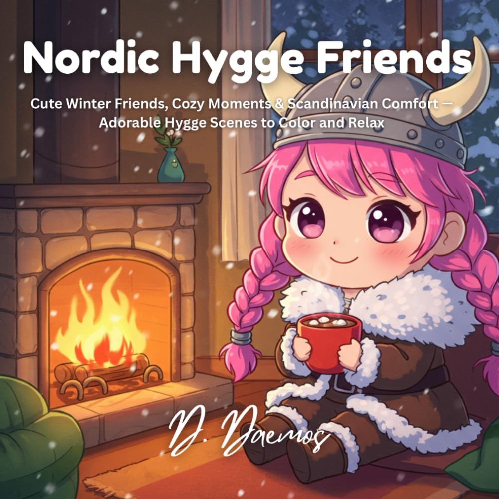 Nordic Hygge Friends: Cute Winter Friends, Cozy Moments & Scandinavian Comfort — Adorable Hygge Scenes to Color and Relax