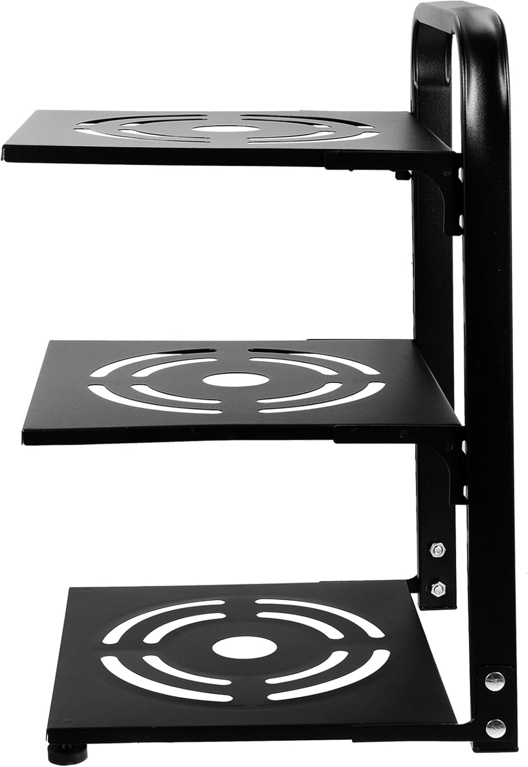 Adjustable 3-tier Black Pot Rack Pan Organizer Kitchen Countertop Pot and Pan Storage Rack for Home Cabinet Use