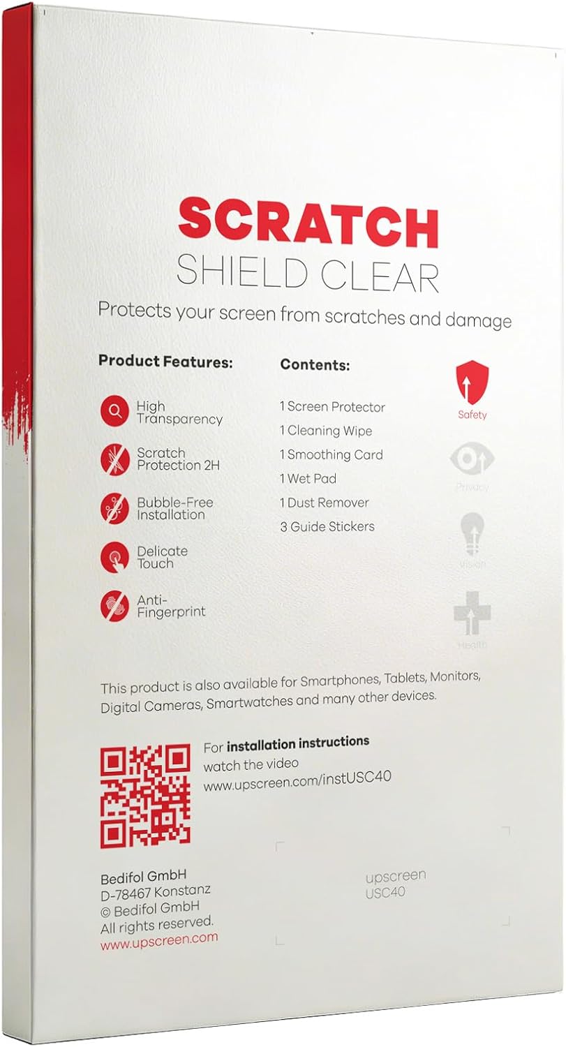 upscreen Scratch Shield Screen Protector Compatible with GOHHDL A4058-AM39DE-GOH 5" - HD-Clear, Anti-Fingerprint
