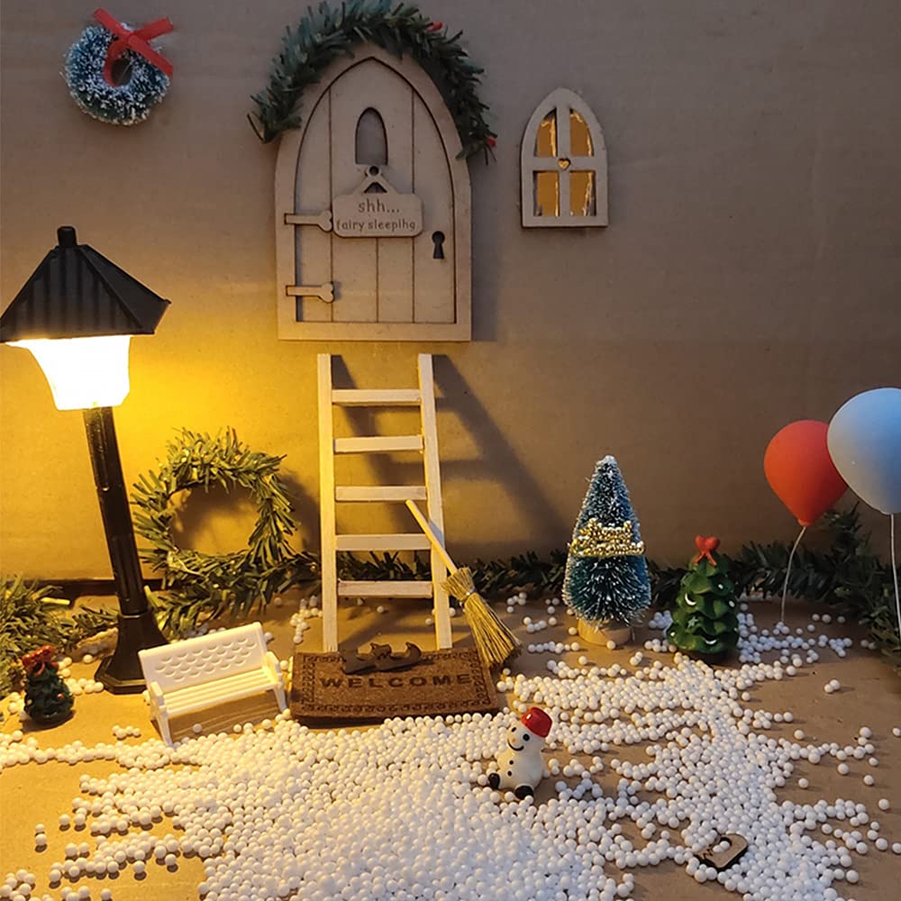 Viosmut Porta Elfo Natale Kit, 58 Pezzi Porta degli Elfi Natale Accessori, Casa Elfo Natale per Bambini, Casetta Elfo Natale in Miniatura con Cassetta Postale Recinzione Scala Stivali Addobbi Natalizi