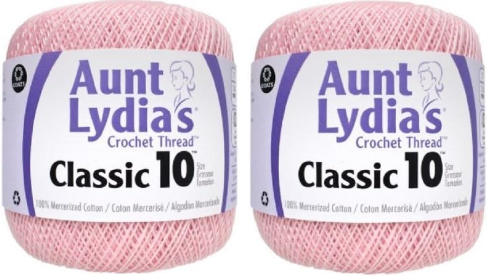 Aunt Lydia's Crochet Thread Size 10 Orchid Pink (2Pack) Amazon