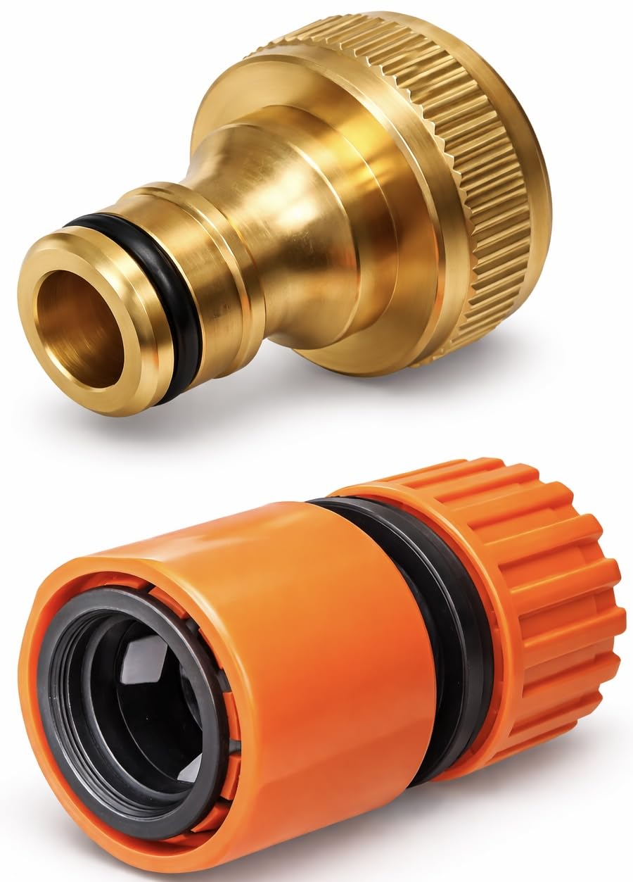 Pressure Washer Inlet Filter 3/4 Inch Brass + Quick Connector | Brass Water Inlet Nozzle (Nipple) Filter for High Pressure Washer, Car Wash & AC Service Machines-image-18