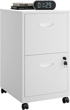 Polup 2 Drawer Rolling File Cabinet with Lock for Home Office