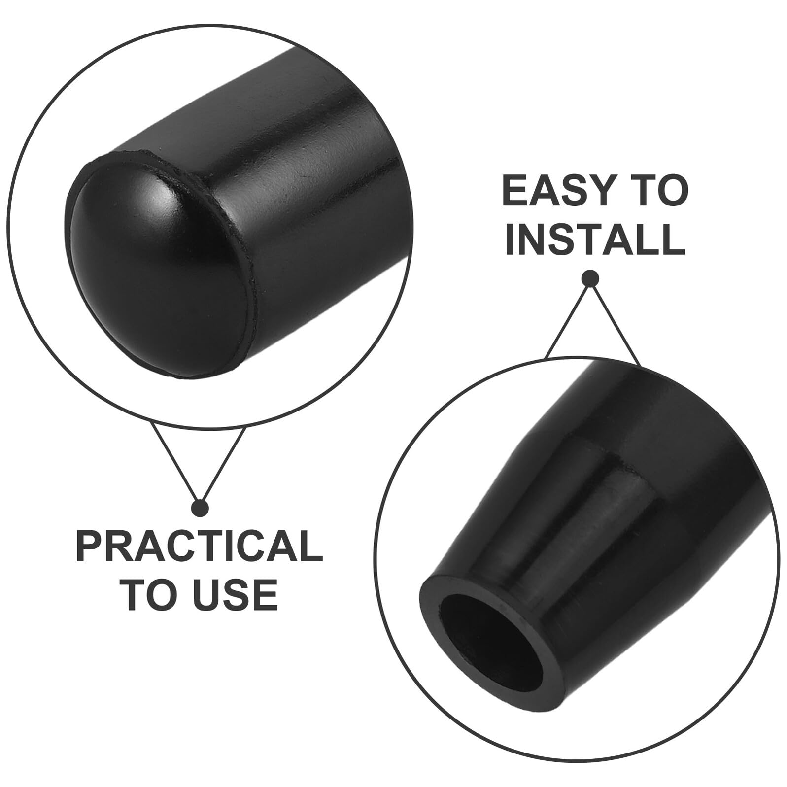WHAMVOX 2 unidades de 2 tiradores de chimenea de plástico resistente al calor de 8 mm antideslizantes cubiertas para tiradores de puerta de horno piezas de repuesto para chimenea y accesorios de — view 3