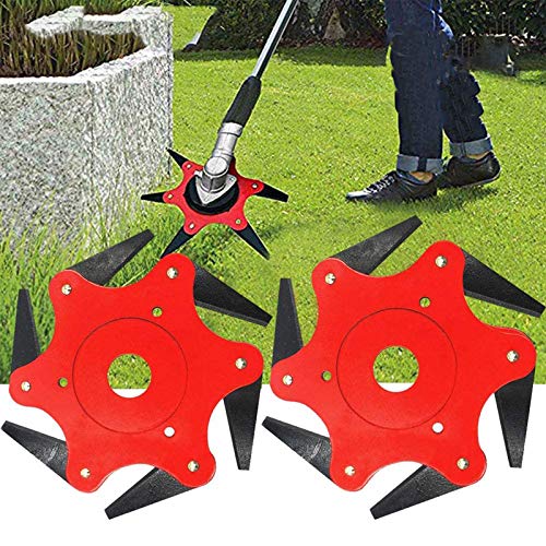 Asionper Outdoor Trimmer Manganese Head 6 Steel Blades Lawn Mower Grass Weed Eater Brush Cutter Tool Grass Cutter Head Steel Blade Razors