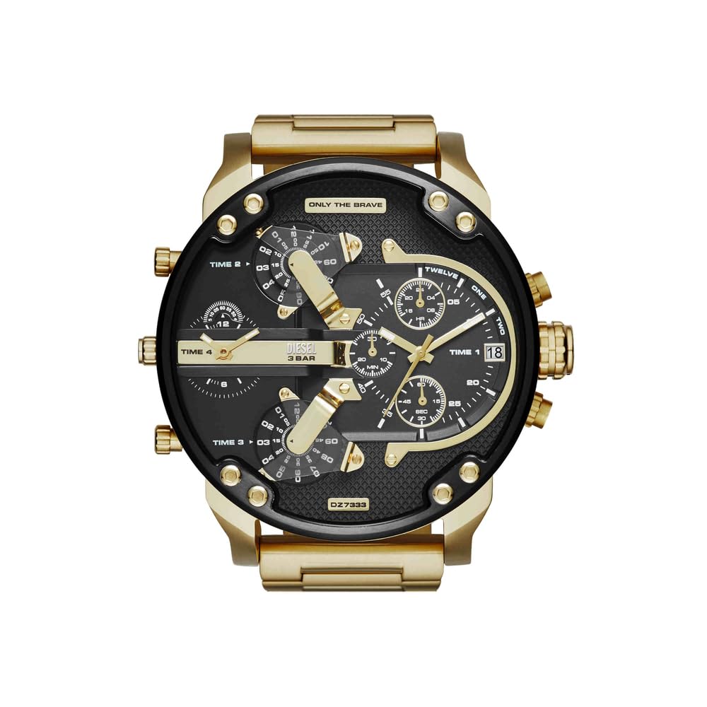Diesel Mr. Daddy Watch for Men, Quartz Multifunctional Movement with Stainless Steel Strap