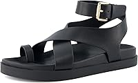 Cushionaire Entry Women's Ankle Wrap Platform Sandals - Adjustable Strap, Molded Comfort Footbed, Non-Slip Sole, Wide Widths