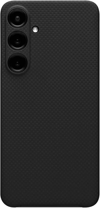 Latercase for Galaxy S25+ | Ultra-Thin 0.6mm Aramid Fiber Case | Lightweight 10g Slim Protective Cover | Wireless Charging Compatible | Matte Non-Slip Grip | Black Crosshatch
