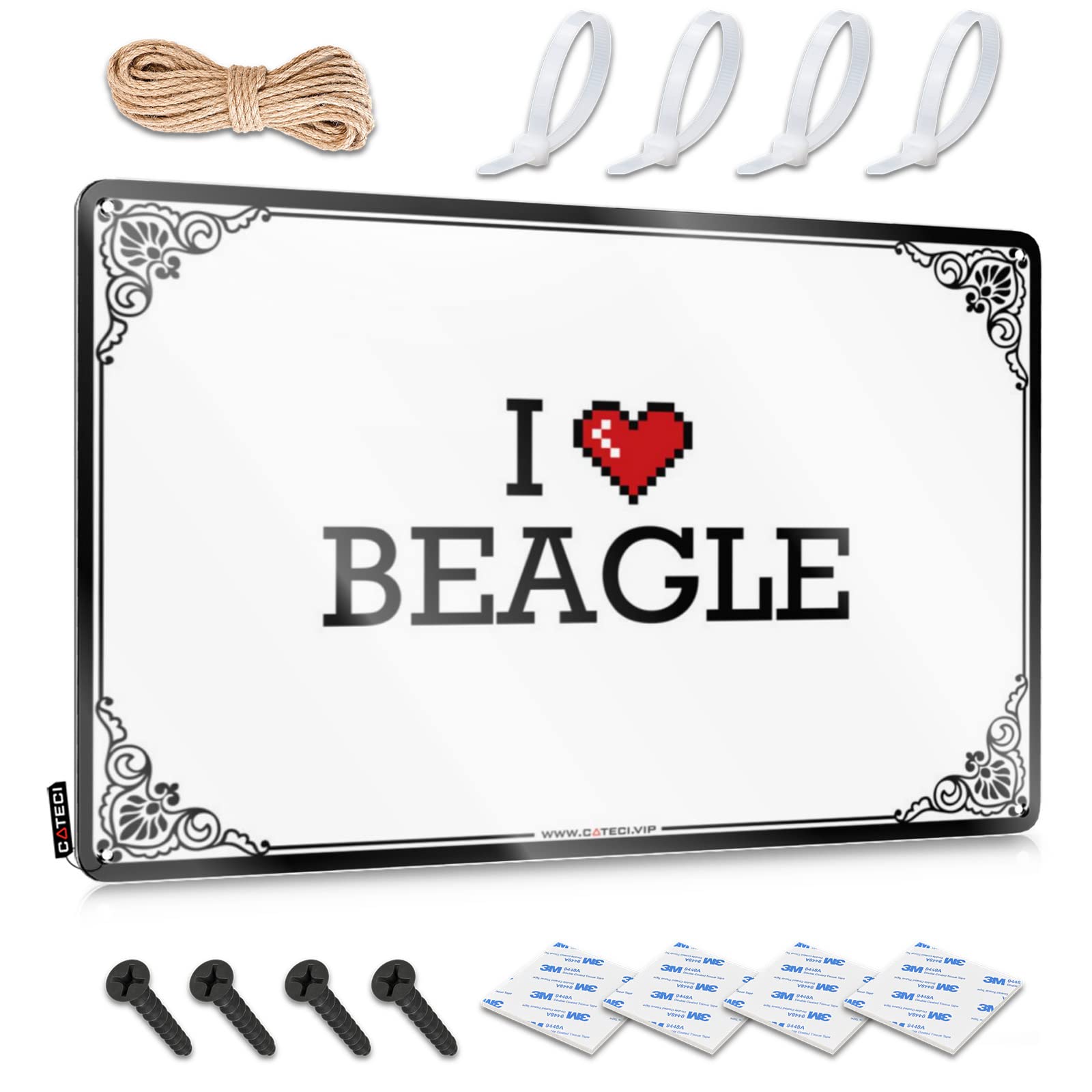 Fzfn Colour Plaques Soft Area Colorful I Love Beagle For Restroom - Coffee Customizable(20X30cm)