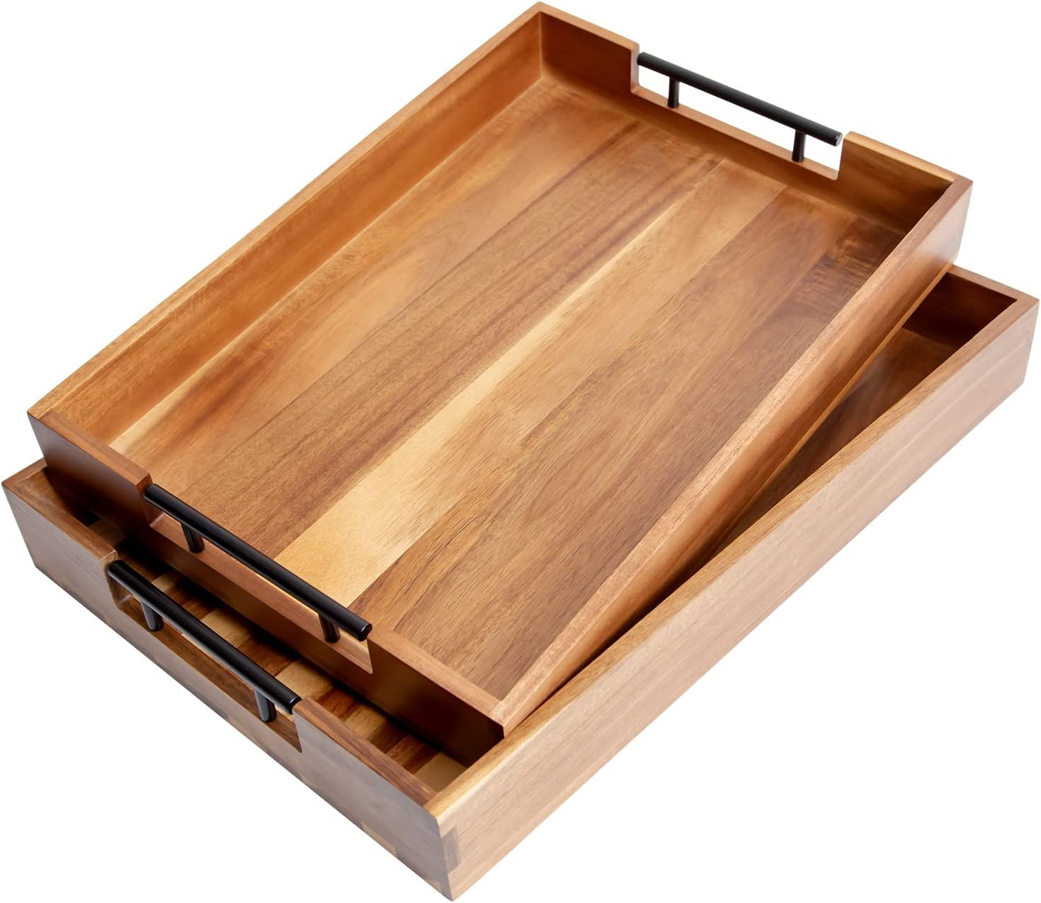 Amazon.com: MornHalo Extra-Large Wooden Tray Set of 2, (20.1'' + 18.1 ...