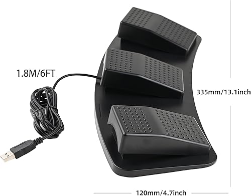 Miniatura 3 de Powboro Pedal de pie USB PC Triple 3 Teclas Interruptor de Control de Pie Teclado HID Programable Acceso directo Hotkey Mouse Acción para