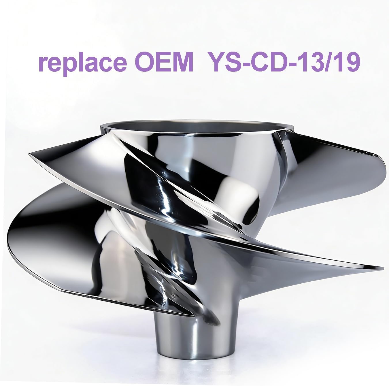 Impeller Replace for Solas YS-CD-13/19, 155mm Diam, Fits Yamaha GP1800 HO,VX Cruiser HO,FX HO,FX Cruiser HO,VXR/VXS,FZR/FZS,FX SHO/FX Cruiser SHO, Stainless Polish, with Wrench, Seal, Housing
