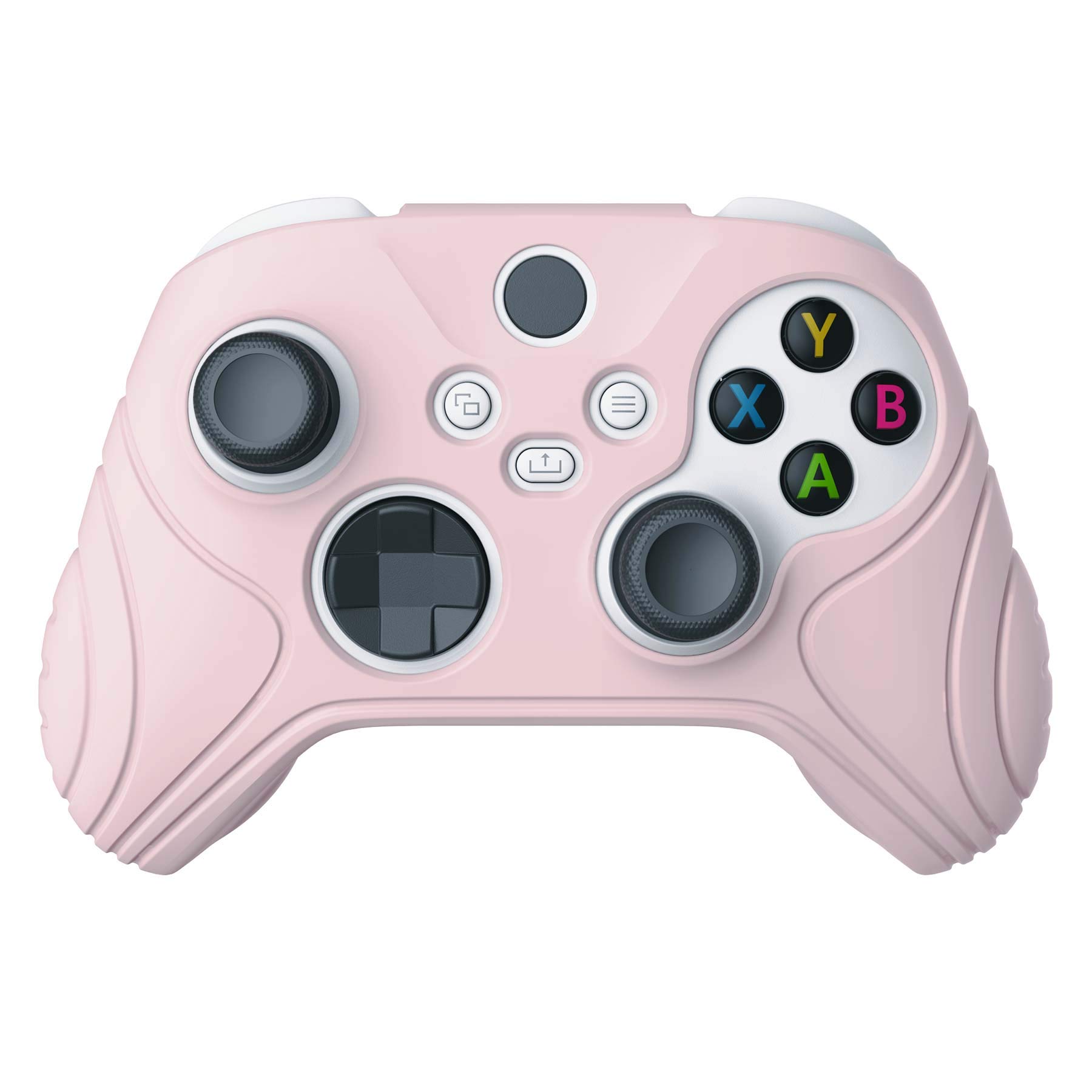 eXtremeRate PlayVital Funda de Silicona para Xbox Series X/S - Suave al Tacto, Antideslizante y Resistente, con 2 Tapas para Joysticks, Cubierta Protectora de Goma (Edición Samurai-Rosa Sakura) — view 9