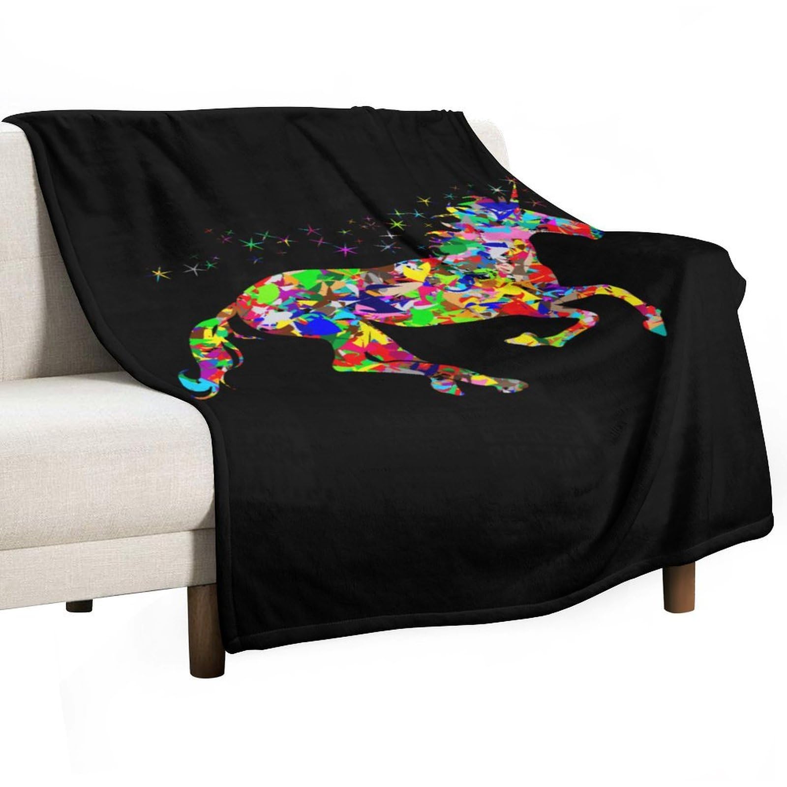 CGSBNGHA Colorful Un-icorns Rainbow Flannel Fleece Blanket Lightweight Soft Throw Blankets for Sofa Couch Bed Chair
