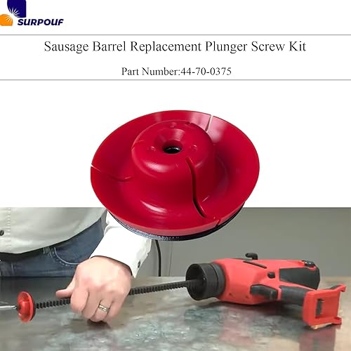 Miniatura 2 de 44-70-0375 Kit de tornillos de émbolo de repuesto de barril de salchicha de 20 onzas (2 piezas) para calafateo inalámbrico Milwaukee 2441-20-(E34A)
