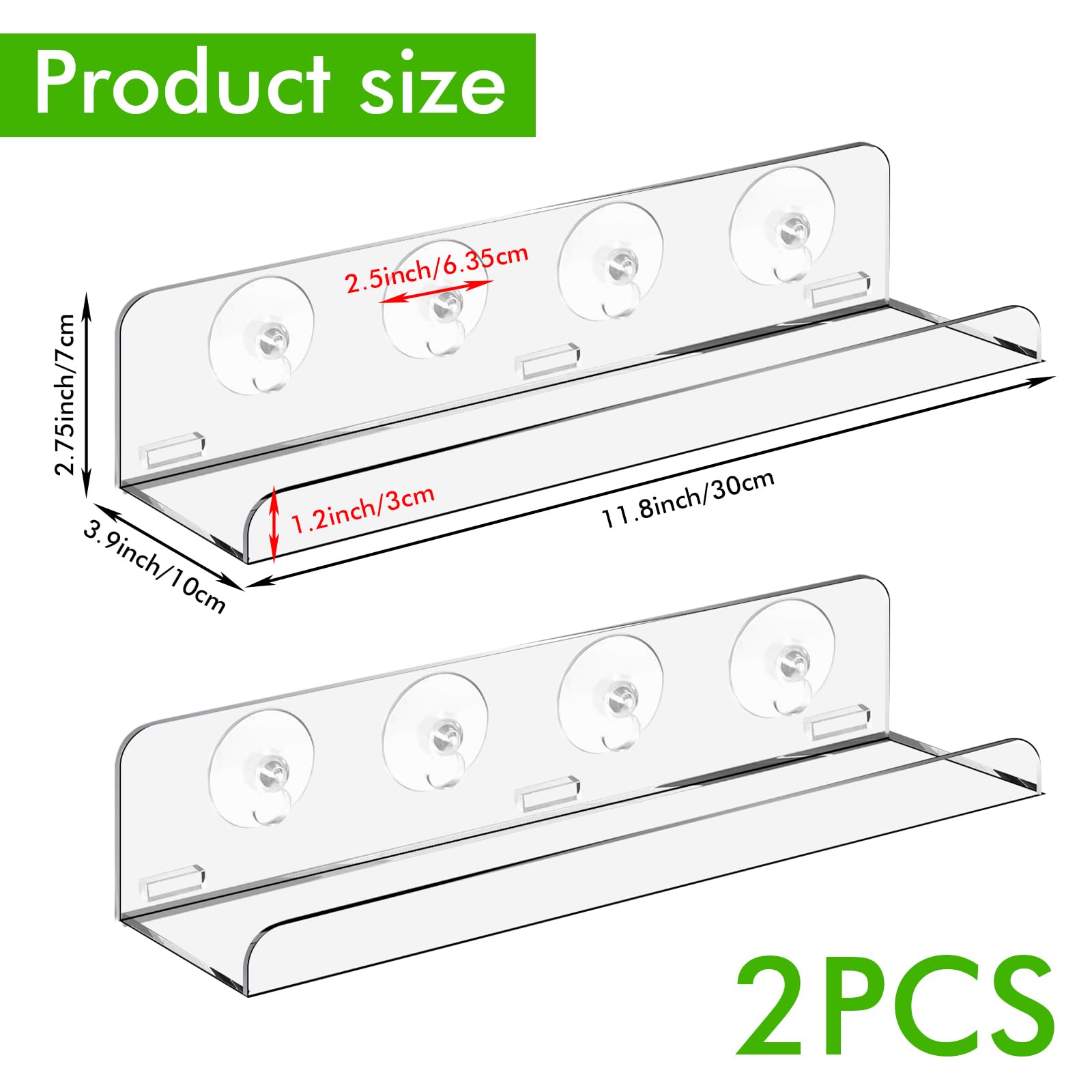 2 unidades de estantes acrílicos para plantas: estante para plantas transparente colgante para ventanas, estantes para plantas con ventosa, soporte para plantas de pared de ventana para flores