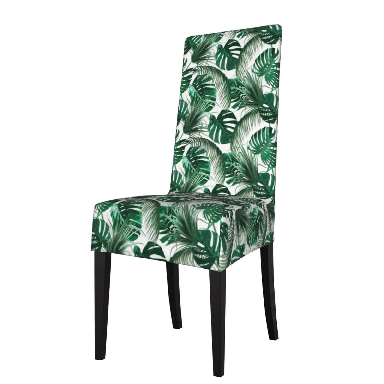 LKYMOH Tropical Green Palm Leaves Jungle Leaf, Chair Covers Stretch Chair Slipcovers for Dining Room, for Party Pet Protection Universal Fit Soft Polyester