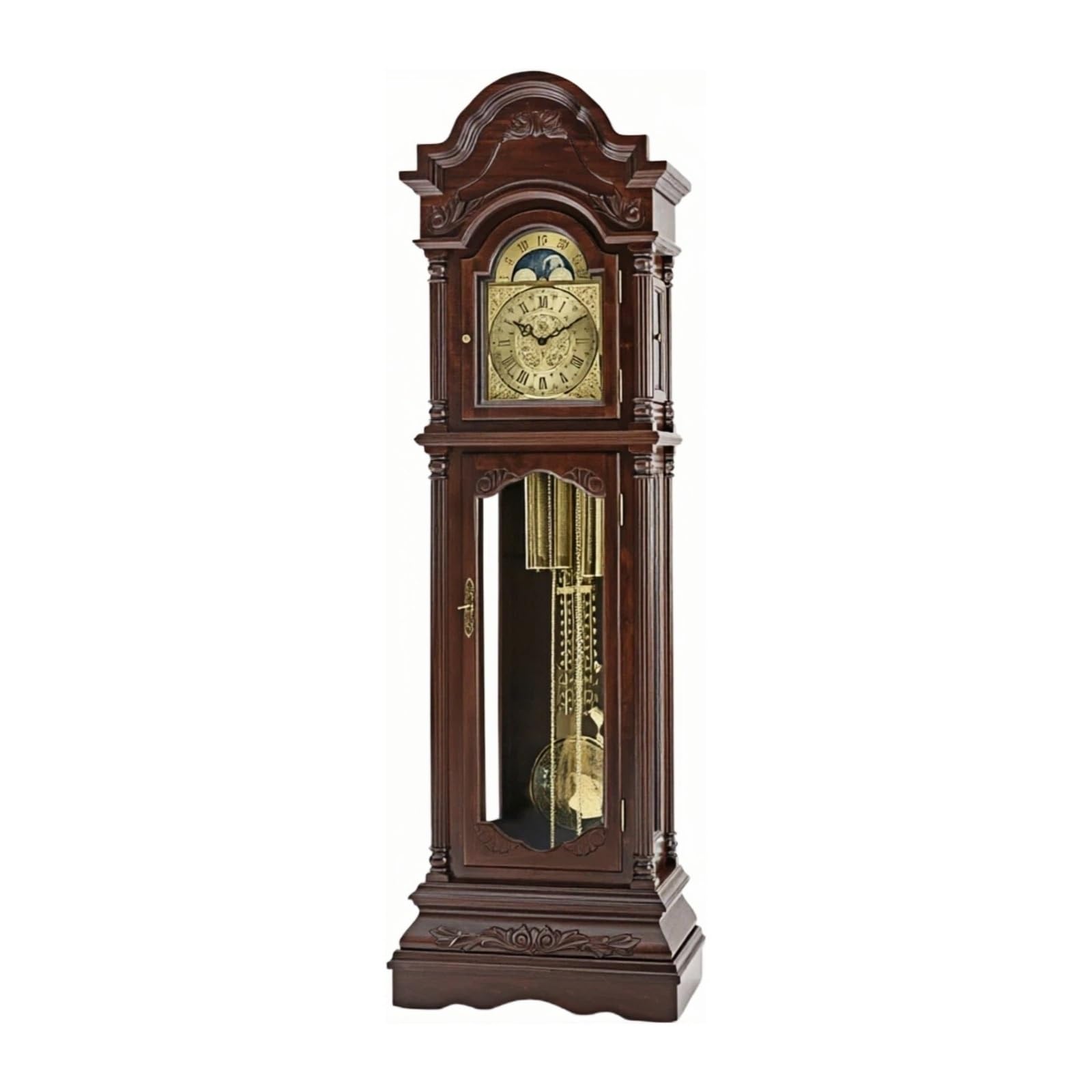 WANGHAI-666 Grandfather Clocks Wood Floor Grandfather Clock Mechanical European Style for Living Room
