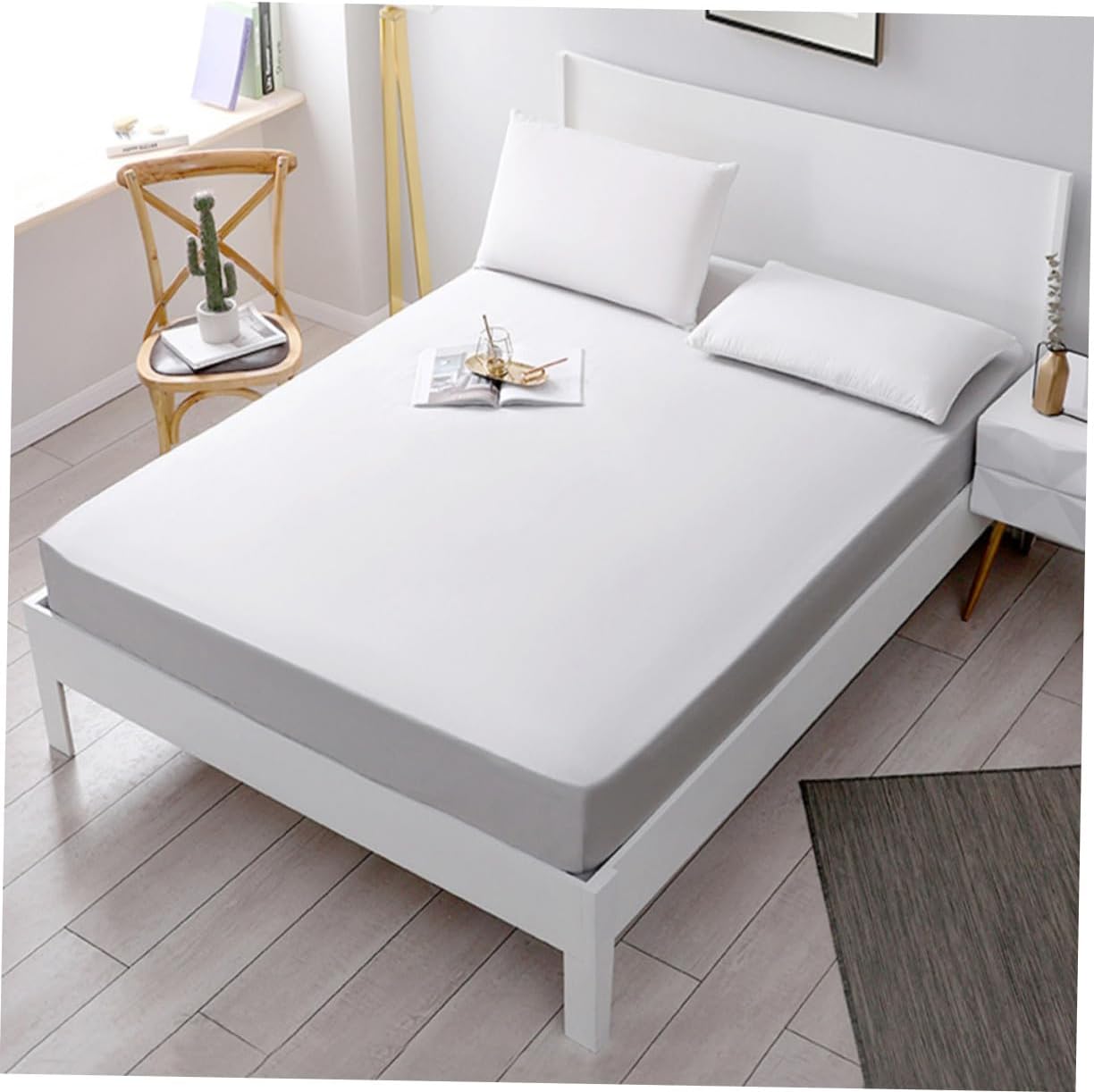 Mattress Cover Nursing Pad Fitted Protector with Machine Washable Soft Liquid-Resistant Bedding for Pets and Elderly Care