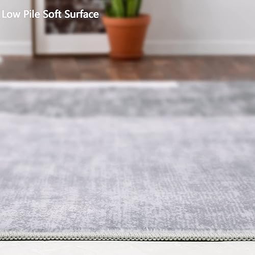 Miniatura 4 de Alfombra de pasillo de 2 x 8 pies, geométrica, lavable, antideslizante, alfombra de cocina de pelo bajo, alfombra súper suave abstracta moderna para