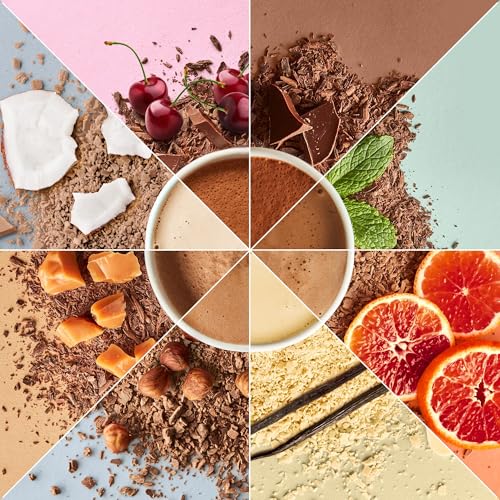 Image of Hotel Chocolat Hot & Cold Drinking Chocolate Variety Pack - Assorted Chocolate Flakes, 10 Servings, Gourmet Cocoa Sampler Set
