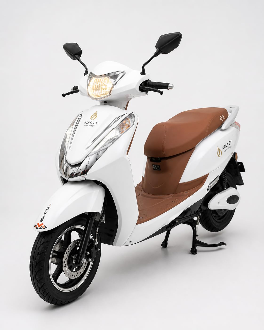 Booster Electric Scooter, White, 60V 30Ah Lead Acid Battery, Disc Brakes, NFC Start, Anti-Theft, 45 km/h (Glacial White)-image-40