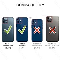 Vista 2 de HOOMIL Funda para iPhone 12/iPhone 12 Pro con 2 protectores de pantalla de vidrio templado, sin amarillamiento, protección contra caídas, arañazos