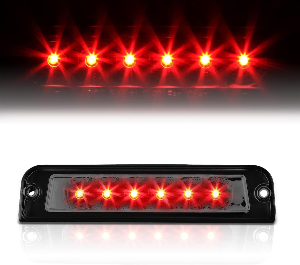 Auto Dynasty LED 3rd Third Brake Light Compatible with 1997-2006 Jeep Wrangler, Rear Center Cab Cargo Lamp High Mount Stop light, Black Housing