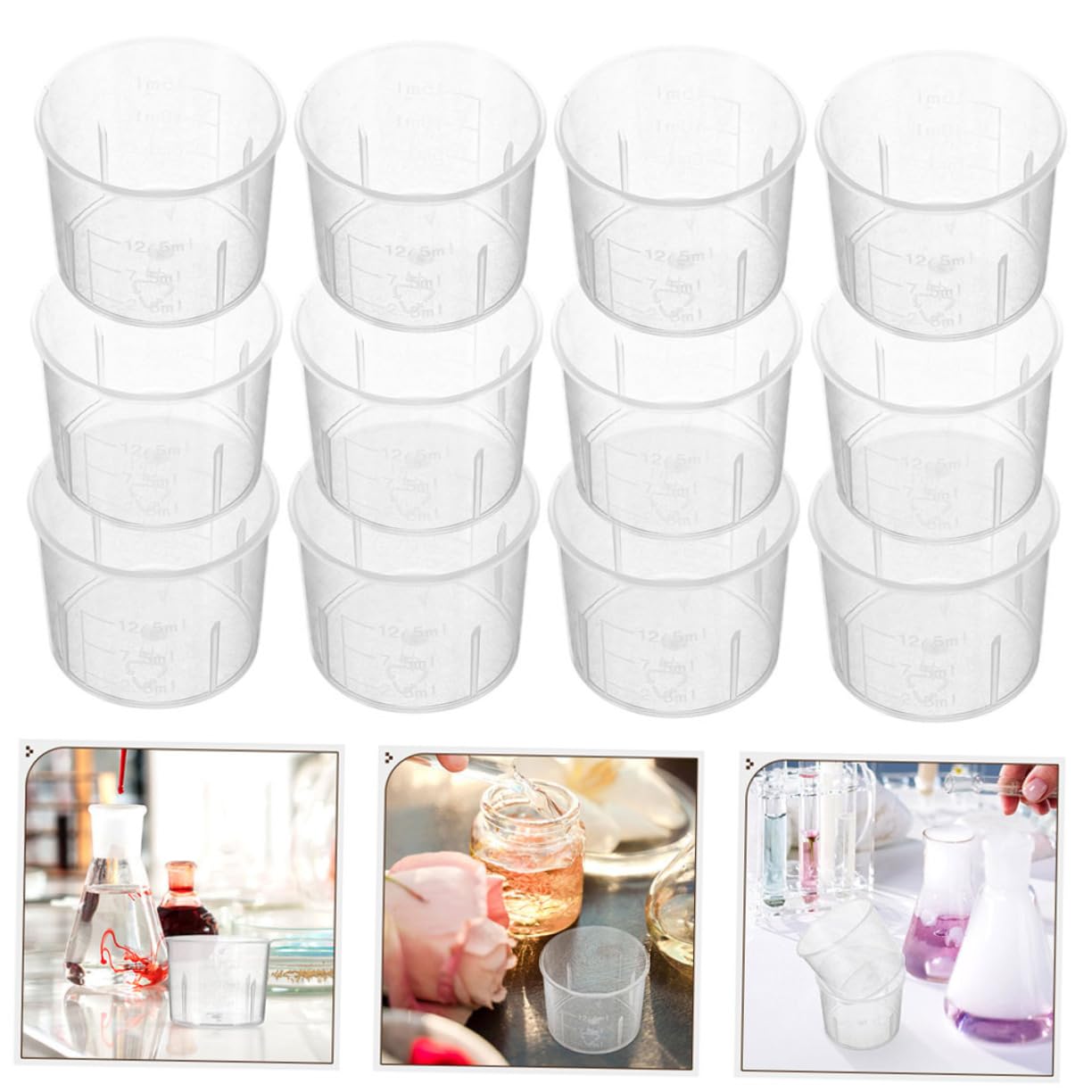 Misurino Graduato in Plastica 15ml 200 Pezzi per Laboratorio
