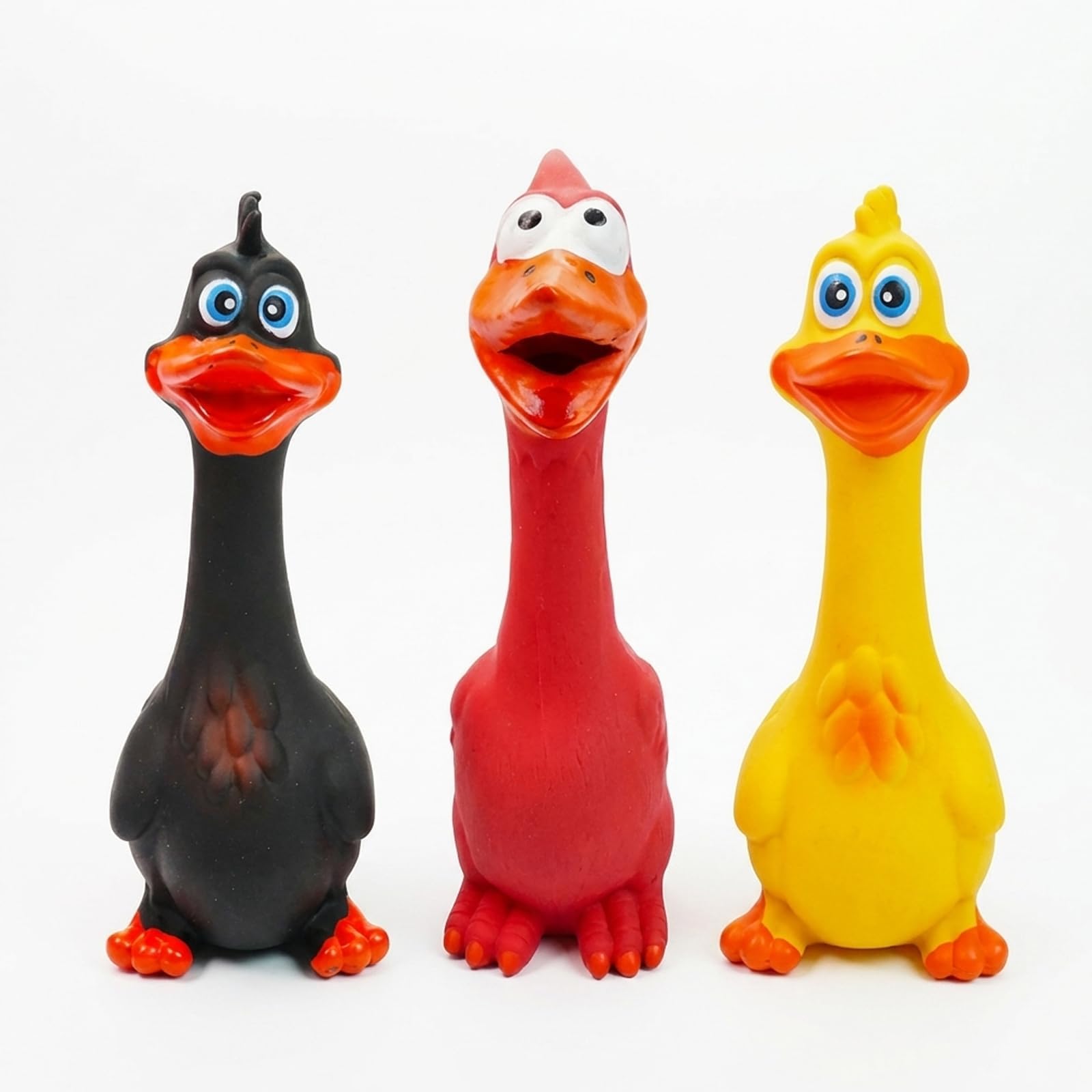 3 PCS Rubber Chicken, Squeaky Dog, Interactive Training Tool for Canine Companions, Engaging Indoor and Outdoor Play, Yellow Black and Red Colour Selection