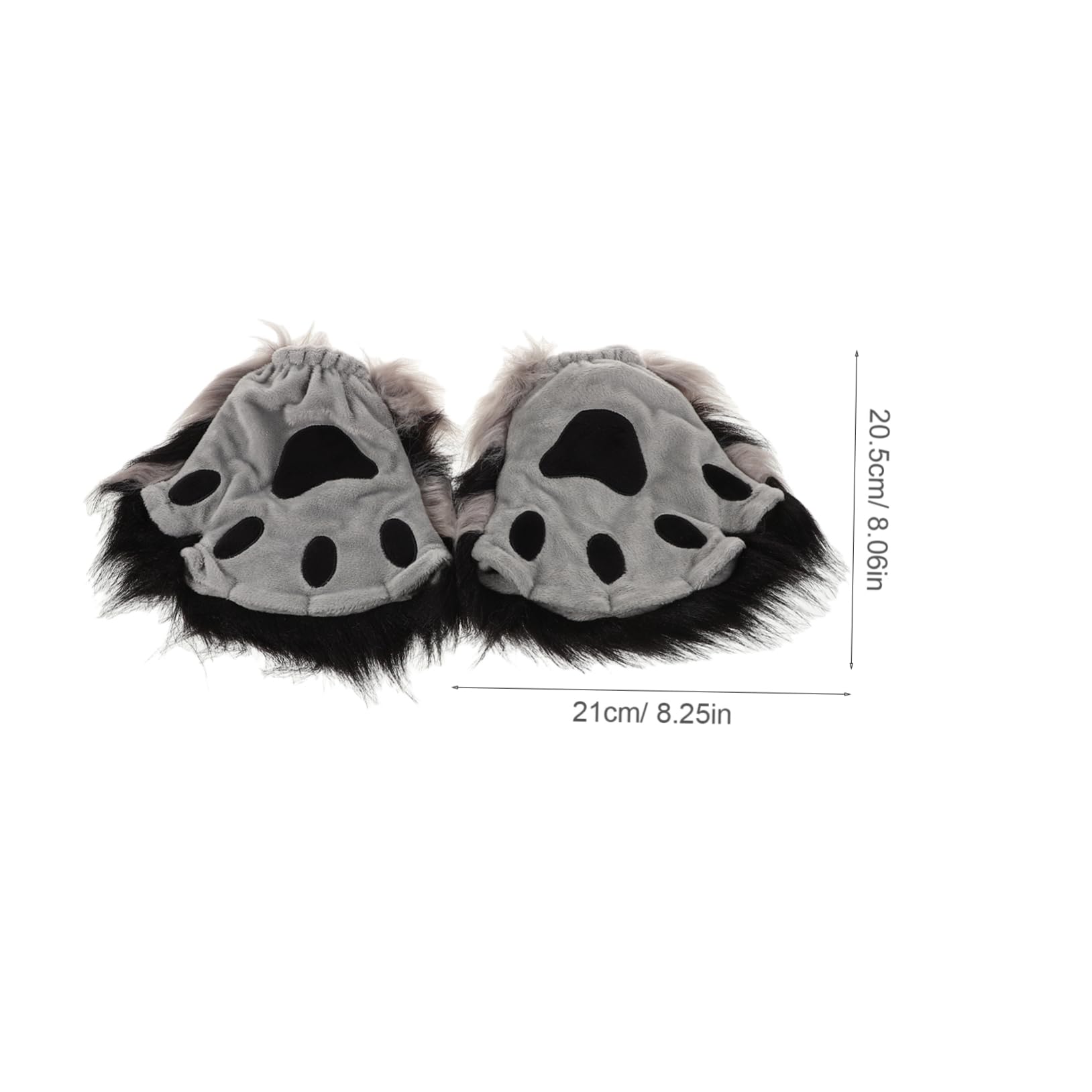 TOGEVAL Cat Paw Gloves Furry Fingerless Mittens Realistic Animal Paw Design for Cosplay Costumes