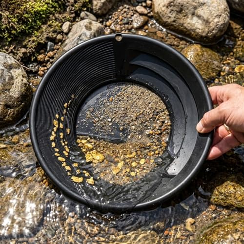 Kit de barrido de oro de 14 pulgadas con batea de plástico para prospección fluvial 3