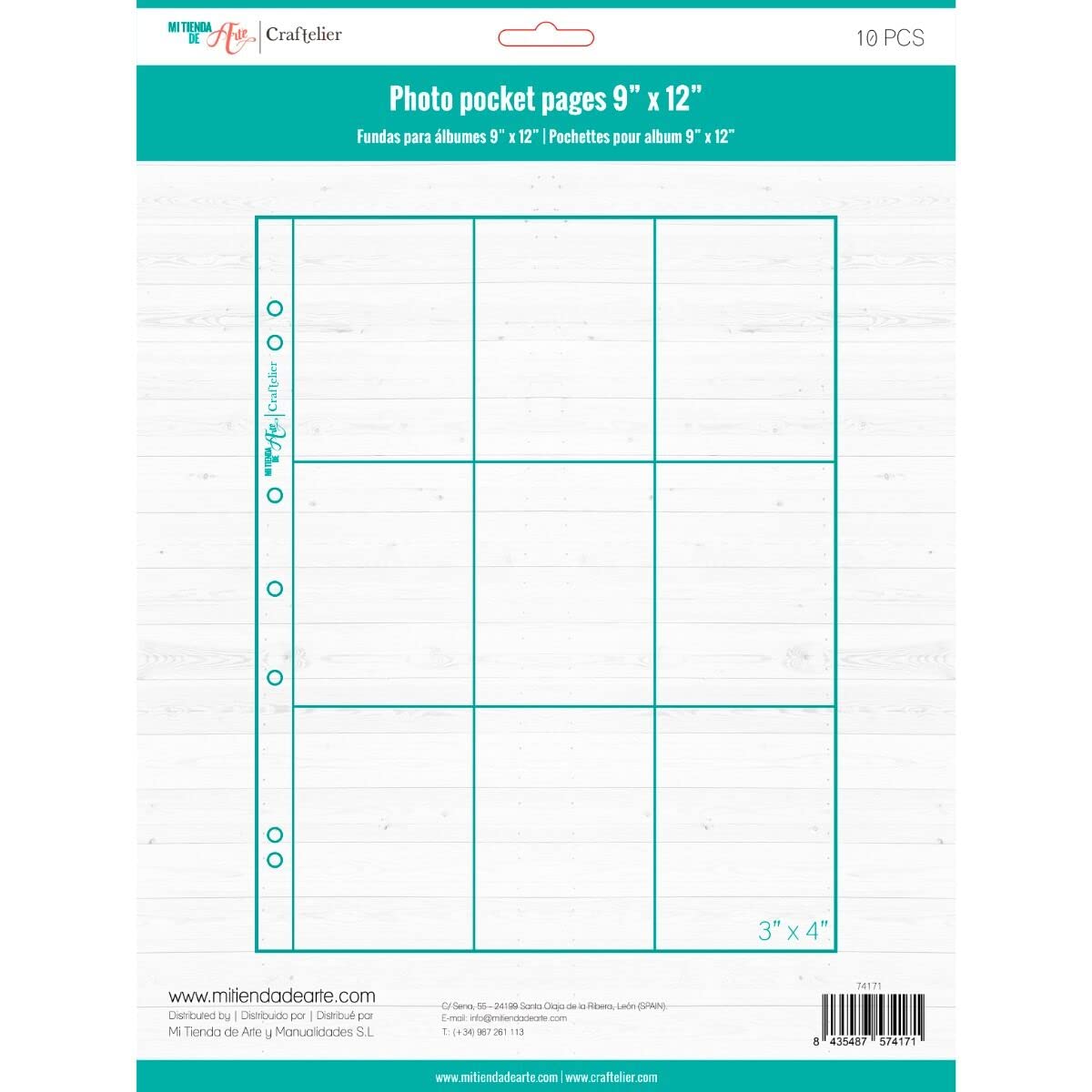 Craftelier Przezroczyste rękawy z 9 plastikowymi kieszeniami na spersonalizowane albumy fotograficzne. Zawiera 10 rękawów 22,86 x 30,48 cm. Kompatybilne z albumami 3- i 4-pierścieniowymi