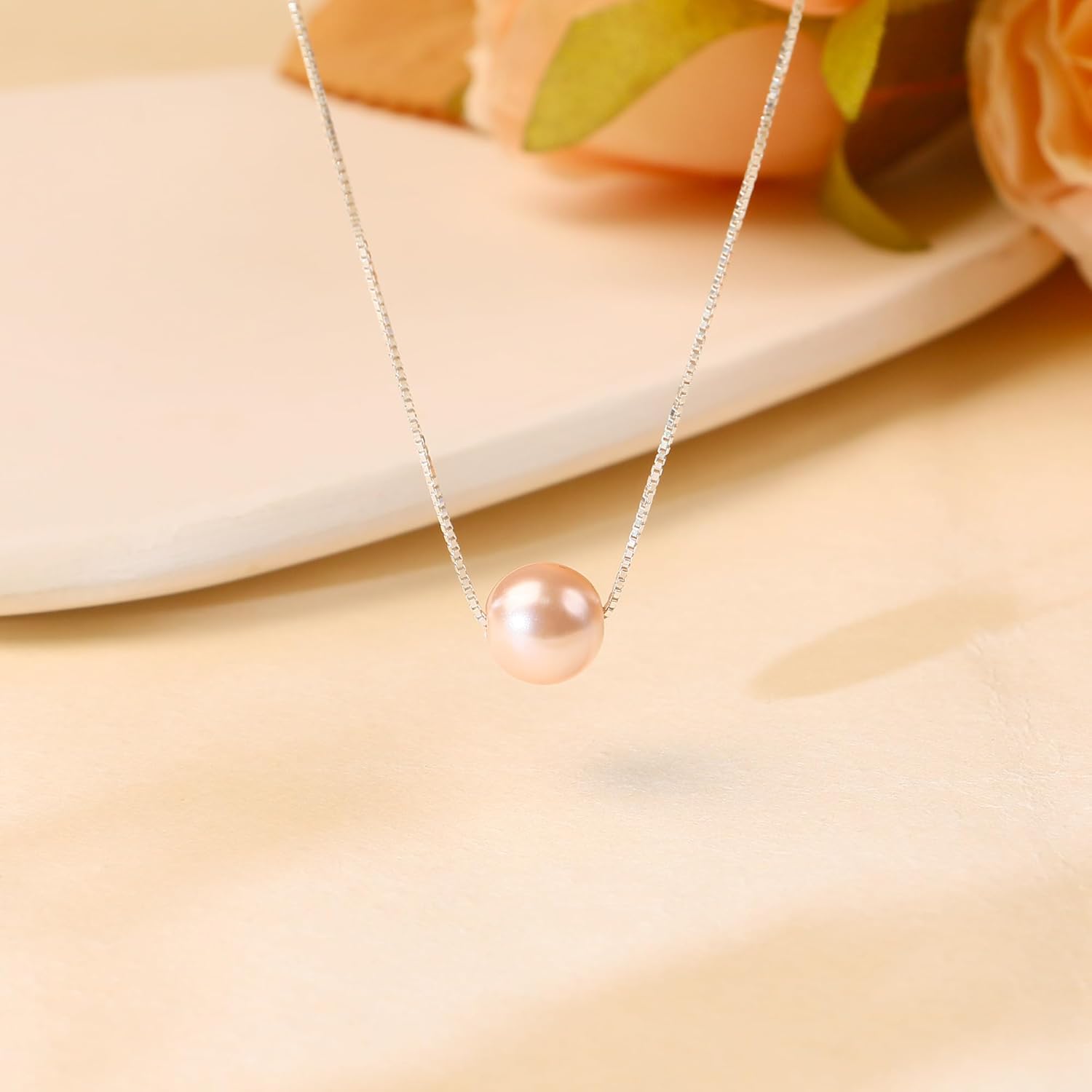Sereney Sterling Silver Birthday Gifts for Girls Women, Pearl Necklace as 7 9 10 11 13 15 16 18 21 30 40 50 60 Year Old Birthday Gifts, Single Pearl Necklace as Bday Gifts for Friends - Image 4