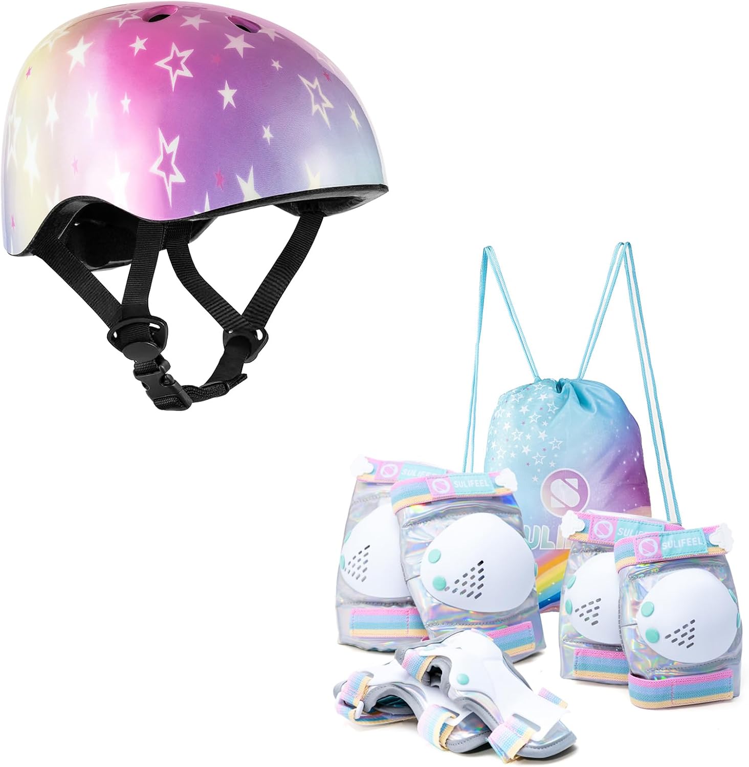 Helmet For Kids 3-5 Unicorn Knee And Elbow Pads For Kids