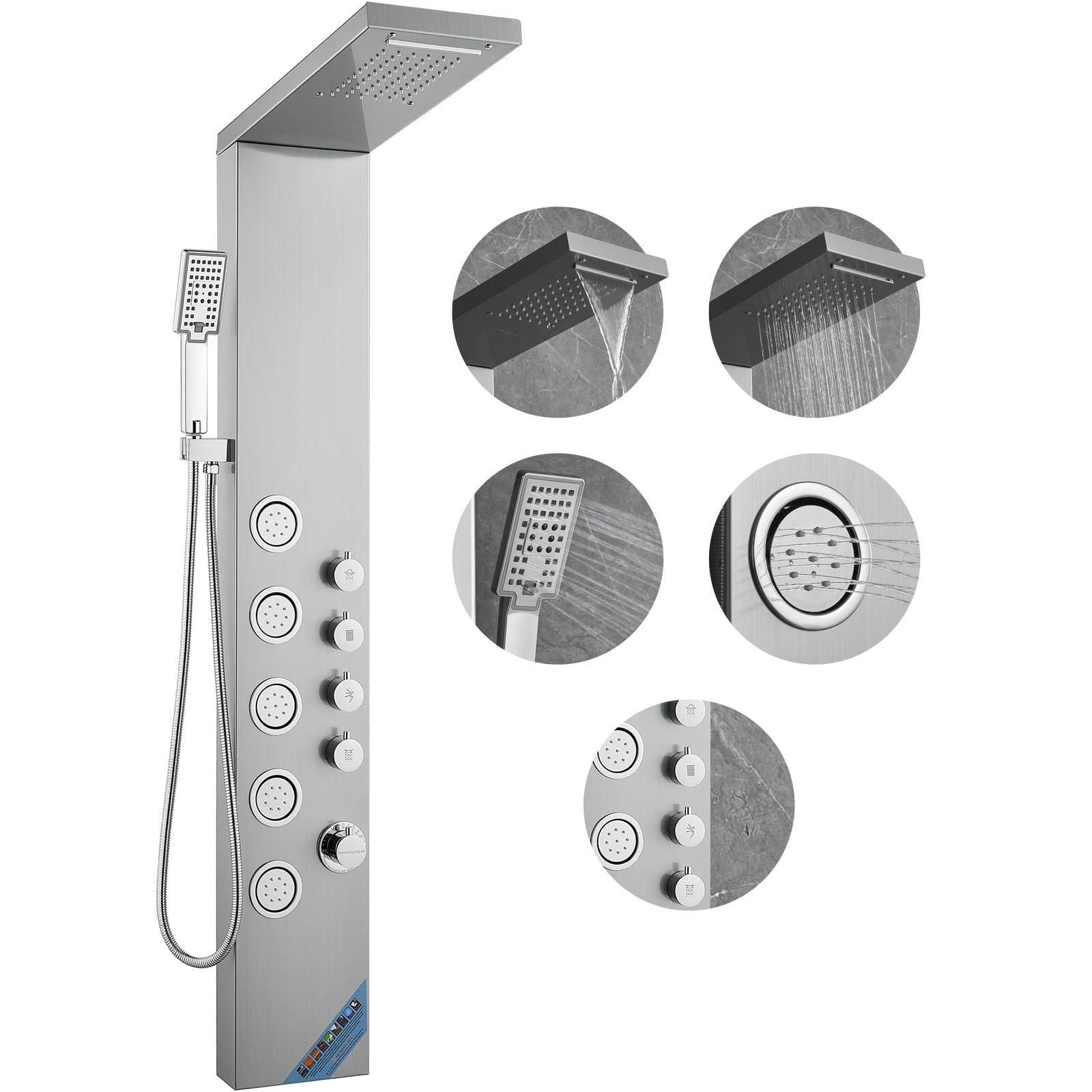 Amazon.com: VEVOR Shower Tower, 4 Shower Modes Shower Tower System