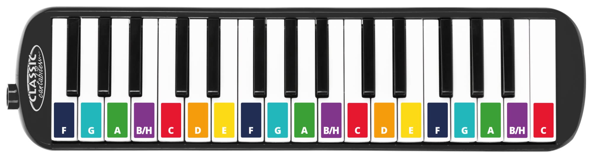 Classic Cantabile FML-32 BK Melodica - 32 tasti (f-c³), libretto con 5 canzoni per bambini, adesivi, custodia, bocchino e tubo soffianti - colore nero.