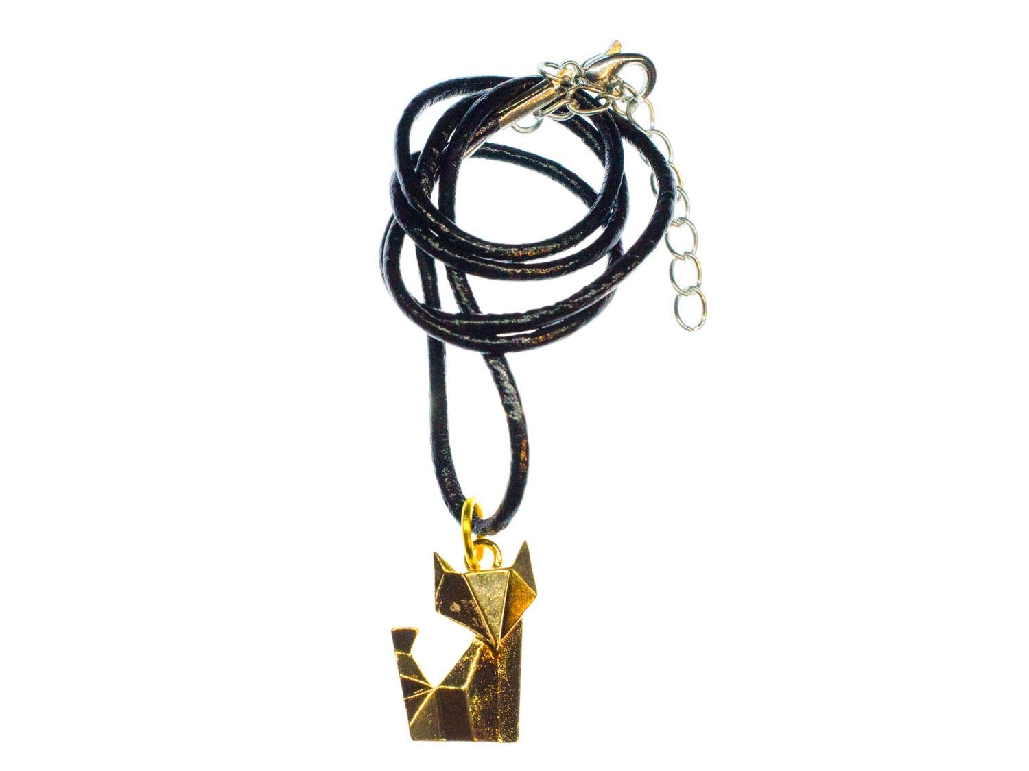 Collier renard en cuir robuste 45cm fait main durable - 6
