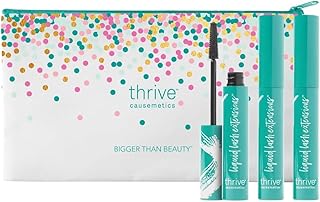 Thrive Causemetics Liquid Lash Extensions Mascara, Makeup Gift Set, Tubing Mascara Lengthening, Volumizing, Smudge Proof, No Clumping or Flaking, Cruelty Free, Brynn (Rich Black)