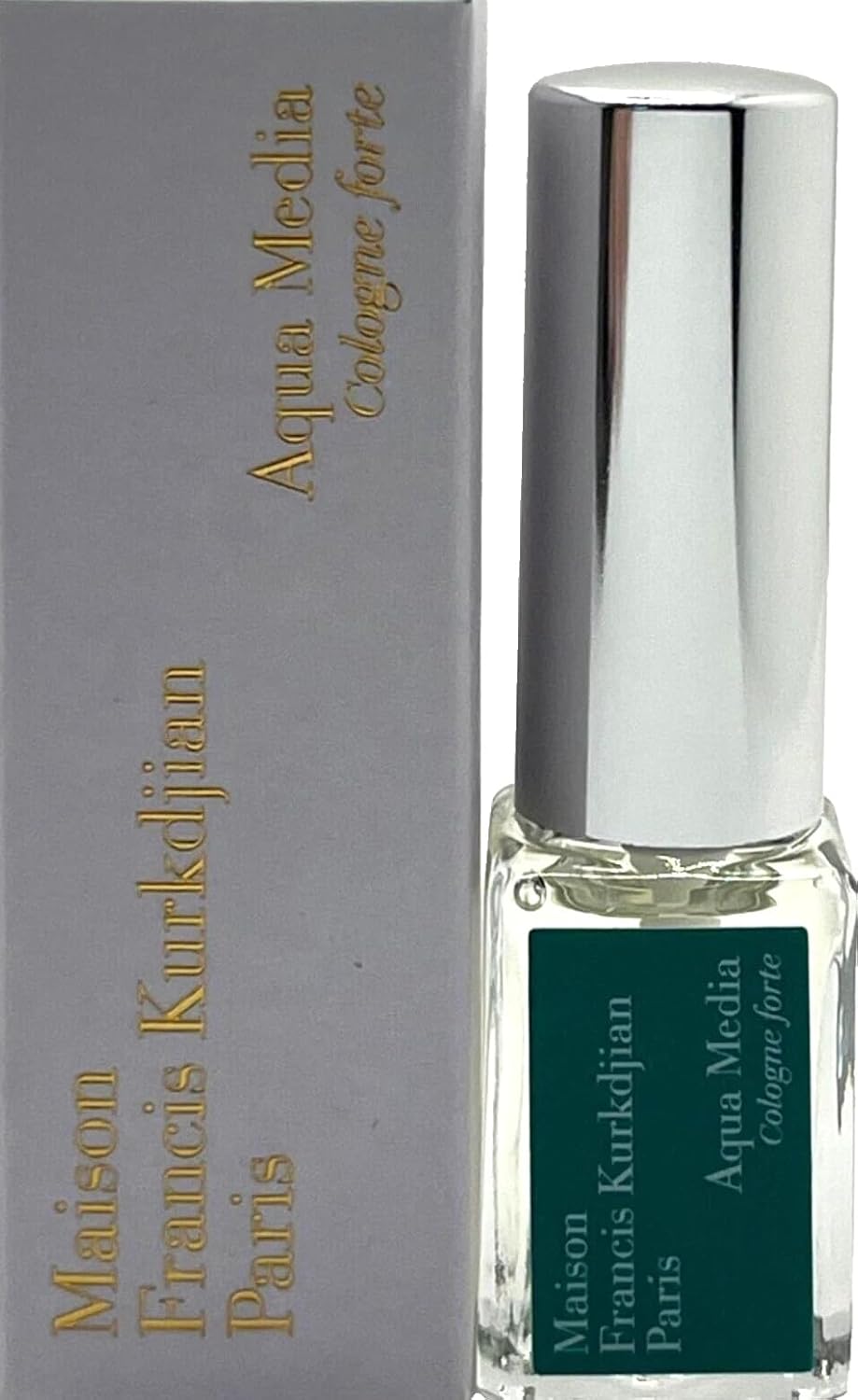 Maison Francis Kurkdjian Aqua Media Cologne Forte Eau de Parfum Spray, 0.2 oz (Unisex) – Fresh Green Fragrance with Bergamot, Verbena, Fennel, Hedione & Woody Musks
