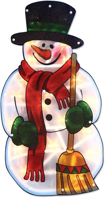 The Benross Christmas Workshop LED Snowman Metallic Silhouette Light