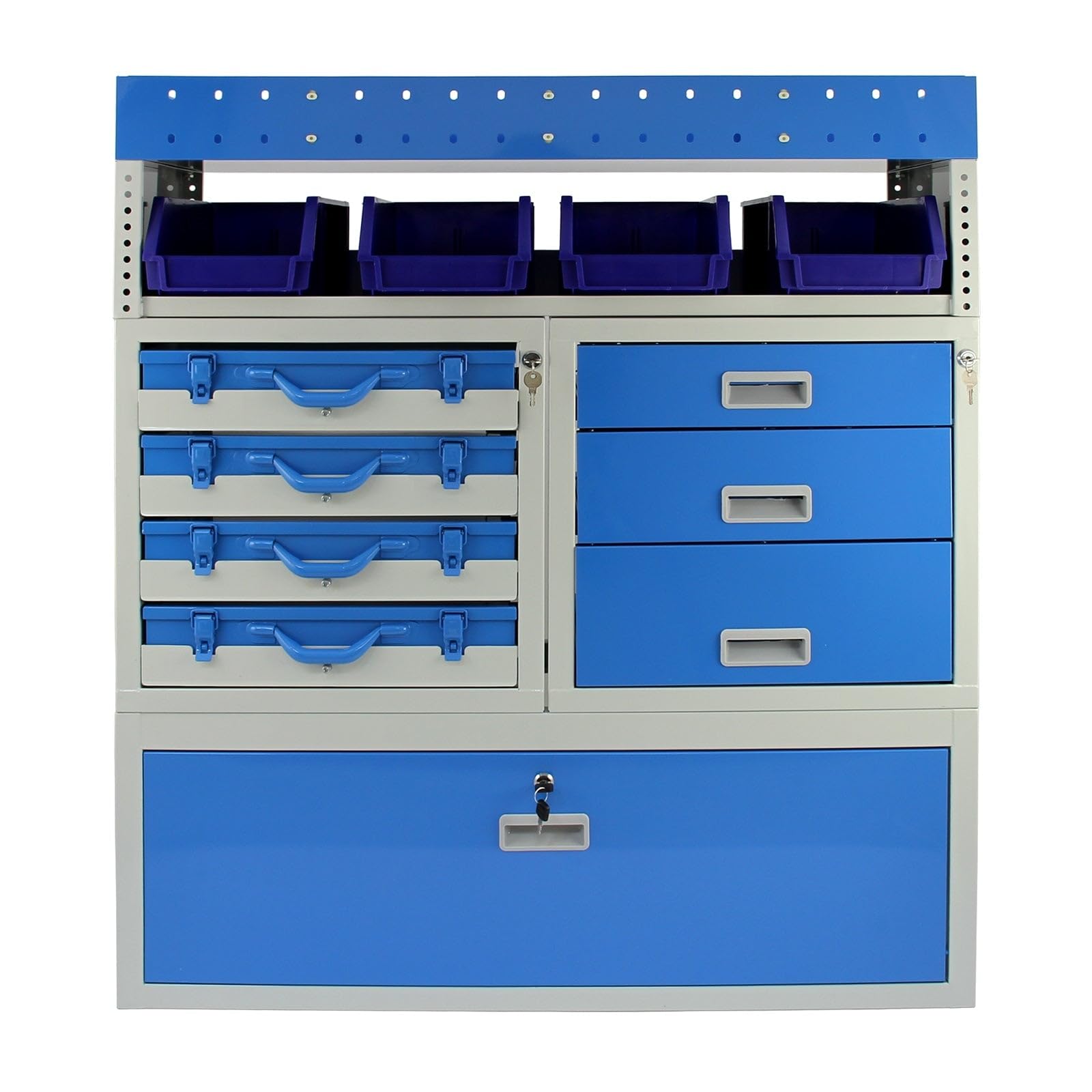 Scaffale universale per furgone lavoro professionale officina garage scaffalature metalliche blu Van Racking stoccaggio stoccaggio organizzatore attrezzi Furgone Capacità peso 60kg Monster Racking